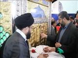 غبارروبی و عطر افشانی ضریح مطهر آستان مبارک امامزادگان حضرتین (ع) شهرستان قدس
