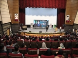 نمایی دیگر از مراسم گرامیداشت اولین سالگرد شهدای خدمت در سالن فرهنگ و هنر باغ ملی قدس