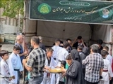 برپایی موکب پذیرایی از عزاداران حسینی جامعه ورزش و جوانان شهرستان قدس