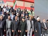 ۵ هزار دانش‌آموز قدسی در ورزشگاه شهدا علیه استکبار جهانی فریاد زدند/ تقدیر از دانش‌آموزان نخبه قدسی