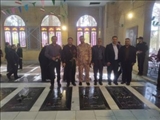 همزمان با اولین روز از هفته دفاع مقدس، آیین غبارروبی و گلباران مزار مطهر شهدا برگزار شد