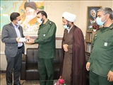 تبریک فرمانده سپاه شهرستان قدس به همراه هیئت همراه از وحید محرمی مدیر آموزش و پرورش این شهرستان 