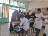  خدمات رسانی گروه پزشکی جهادی به دانش آموزان مدرسه حاج مجید شهرستان قدس 